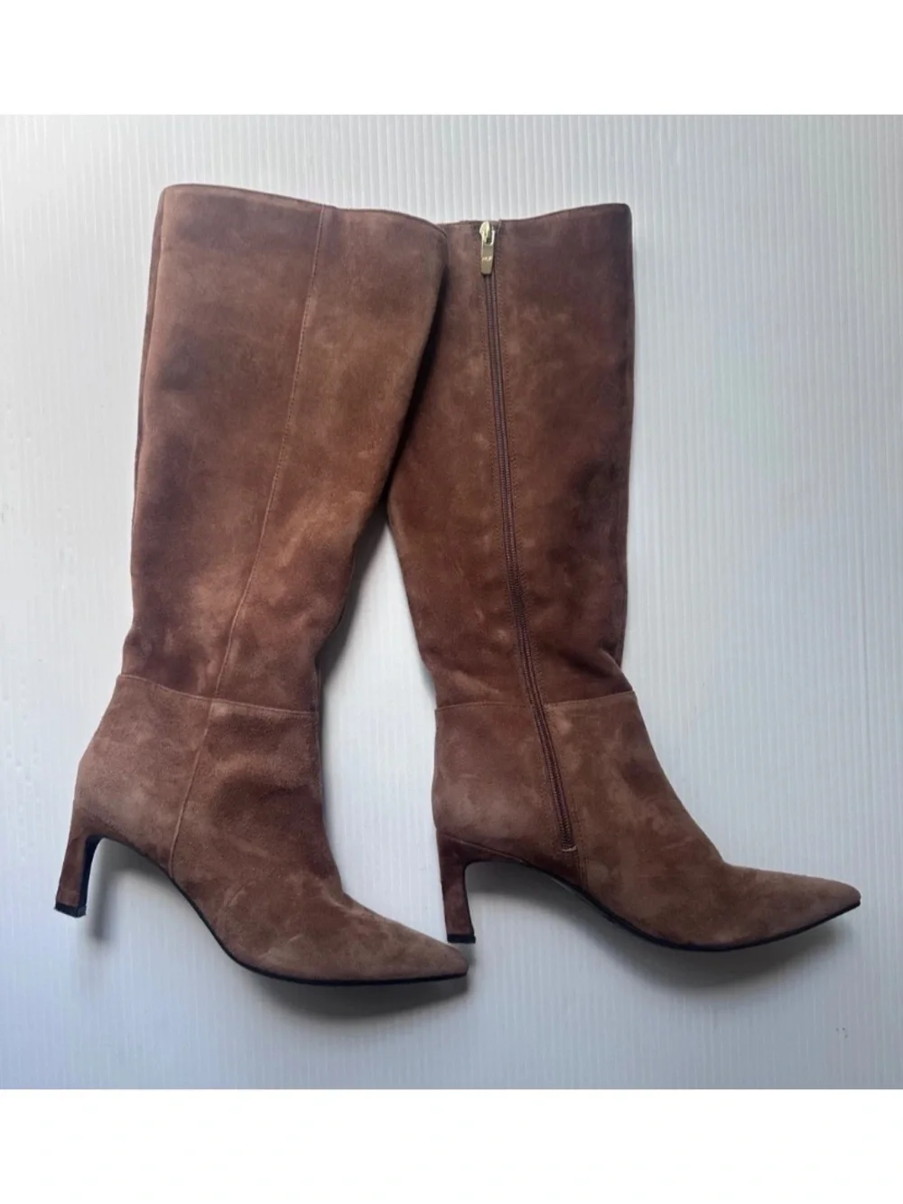 Marc Fisher Sz 6.5M Brown Suede Pointed Toe Stiletto Knee High Boots